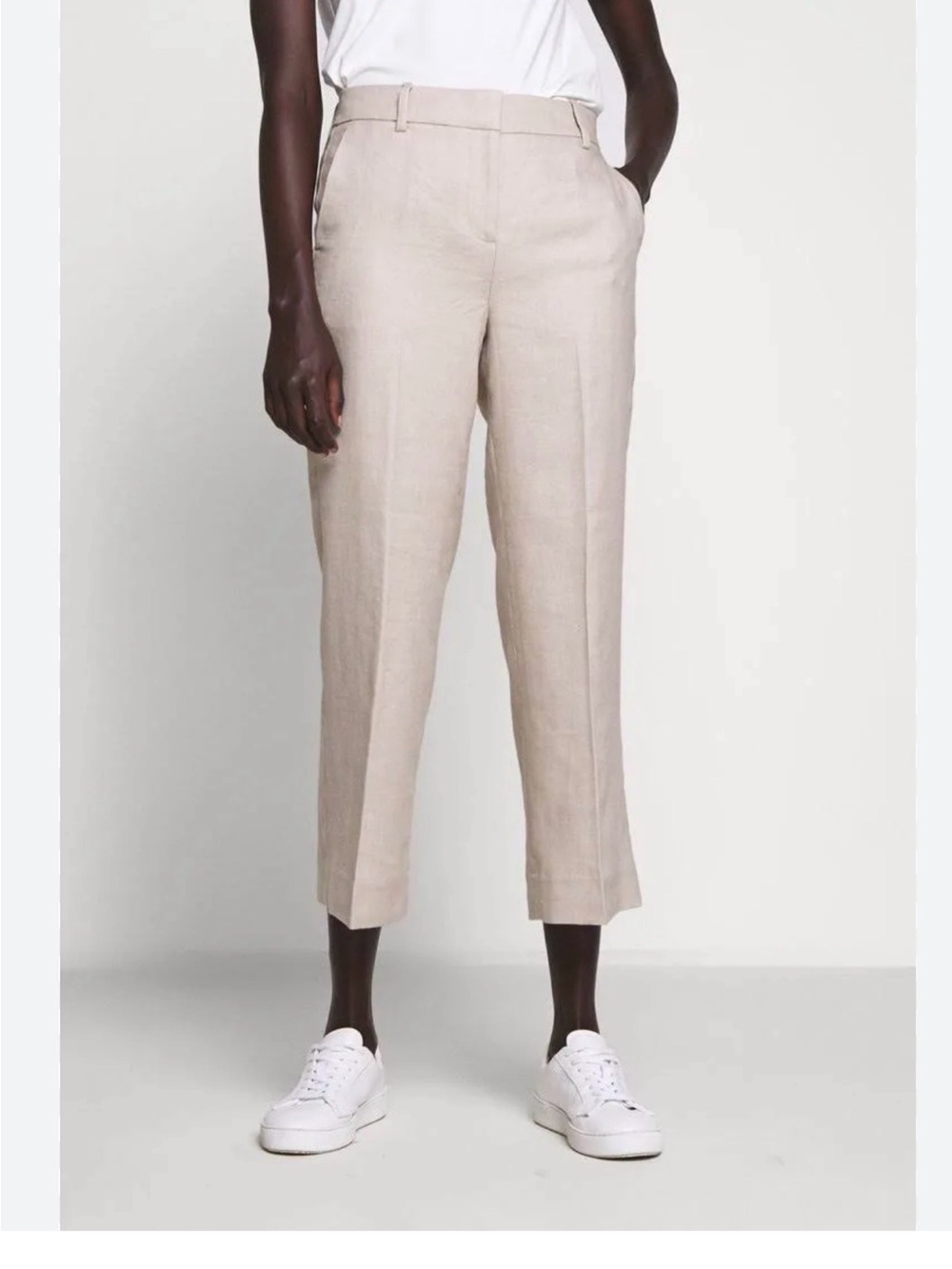 J Crew Cropped Linen-Blend Dress Pants Tan Light Beige lined 0 L2881
